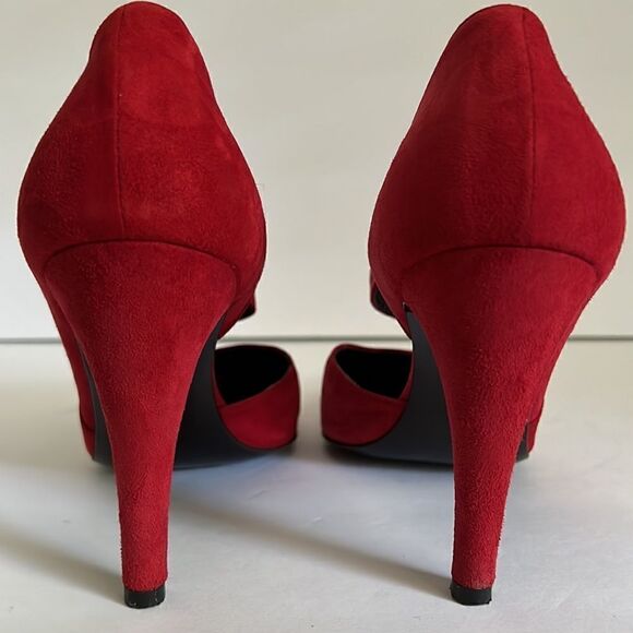 Giovanni Monte Red Suede Heels Size 38.5 - Picture 5 of 13